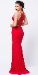 Bejeweled Sheer Back Rhinestones Long Prom Pageant Dress — back
