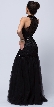High Neck Beaded Bodice Mermaid Style Mesh Long Prom Dress — back