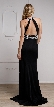 Halter Neck Formal Prom Gown with Front Slit — back