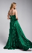 A-Line Spaghetti Prom Gown with Long Flowing Skirt — back in Green