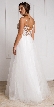Beaded Spaghetti Prom Gown with Tulle Skirt — back in White