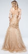 Strapless Mermaid Like Long Prom Dress in Tulle with Train — back