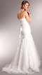 Strapless Mermaid Like Long Prom Dress in Tulle with Train — back in Off White