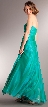 Strapless Shirred Long Formal Prom Dress with Rhinestones — back