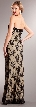 Strapless Floral Mesh Beaded Long Formal Evening Dress  — back