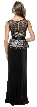 Glittery Peplum Top Full Length Formal Evening Prom Dress — back