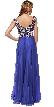 Boat Neck Rhinestones Top Long Evening Prom Dress — back in Royal Blue
