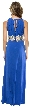 Halter Neck Bejeweled Waist Long Formal Prom Dress — back in Royal Blue