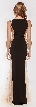 Studded Sheer Mesh Sides Flared Long Formal Prom Dress — back in Black