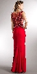 V-neck Beaded Bodice Fitted Long Formal Prom Dress — back