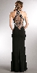 Sleeveless Alluring Beaded Bodice Long Evening Prom Dress — back