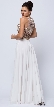 Sleeveless Floral Accent Beaded Top Long Prom Dress — back