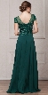 Short Sleeves V-Neck Sequined Bust Long Formal Evening Dress — back
