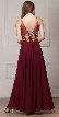Gold Accent Keyhole Mesh Bust Long Formal Evening Dress — back