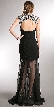 Beaded Neckline Pleated Bodice Long Prom Pageant Dress — back