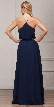 Spaghetti Straps V-Neck Blouson Top Long Bridesmaid Dress — back