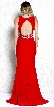Alluring Sequins Bodice Keyhole Back Long Formal Prom Dress — back in Red