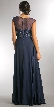 Sheer Neck Beaded Bust Long Formal Evening Dress. — back