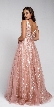 V Neck Vines Pattern Tulle Prom Gown — back