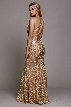Embroidered Criss-Cross Back Fitted Prom Gown — back