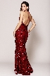 Halter Neck High Slit Prom Gown — back