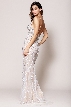 Sequin Beaded Prom Gown with V Neckline — back