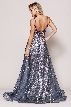 Rhinestone Embroidered Spaghetti Strap Prom Gown — back
