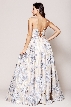 Floral Print and Embroidered Flared A-Line Prom Gown — back