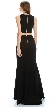 Beaded Neck Crop Top Fitted Skirt Two-Piece Prom Dress — back in Black