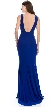 V-neck Sequins Accent Fitted Long Formal Evening Dress — back