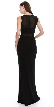 Round Neck Sleeveless Sheer Neck & Waist Long Formal Dress — back