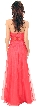 Semi See-Thru Mid Bodice Beaded Prom Dress — back