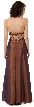 Sheer Mesh Top with Taffeta Overlap Skirt Formal Prom Dress — back