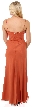 Shirred and Beaded Ruffled Long Prom Dress with Slit — back