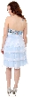 Sequin Bodice Short Party Dress with Cascading Ruffles — back