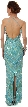 Spaghetti Straps Multi Colored Formal Beaded Gown in Aqua — back