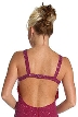 Front Keyhole with Open Back Fully Beaded Formal Gown — back in Cranberry