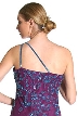 One Shoulder Prom Dress with Beaded Miniature Flowers — back