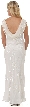 Cowl Neck Sequined Long Formal Dress with Floral Beading — back