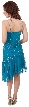 Asymmetric Hem Spaghetti Straps Beaded Short Cocktail Dress  — back