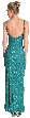 Fully Beaded Slim Cut Formal Dress — back in Green color