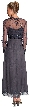 2 Piece Floral Beaded Formal Dress — back in Charcoal color