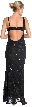 Striped Sequin Beaded Formal Evening Dress — back in Black
