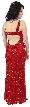 Striped Sequin Beaded Formal Evening Dress — back