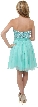 Strapless Flowered Sequined Short Dress — back in Aqua/Multi