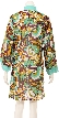 Long Sleeve Floral Print Aqua Summer Dress — back