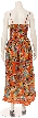 Spaghetti Strapped Butterfly Print Summer Dress in Orange — back
