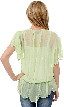 Short Sleeved Assymetric Sheer Top — back in Apple Green