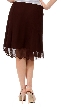 Bead Embellished Knee Length Skirt  — back in Brown