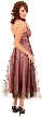 Strapless Ruched Medium Length Mesh Formal Dress — back